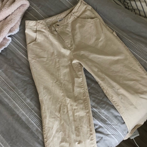 Princess Polly high waist beige wide leg utility pants - Picture 1 of 7